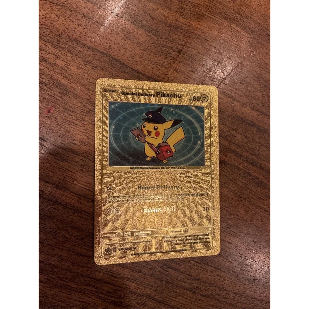 Pokémon Special Delivery Pikachu Happy Pokemon Gold Foil Fan Art SWSH074